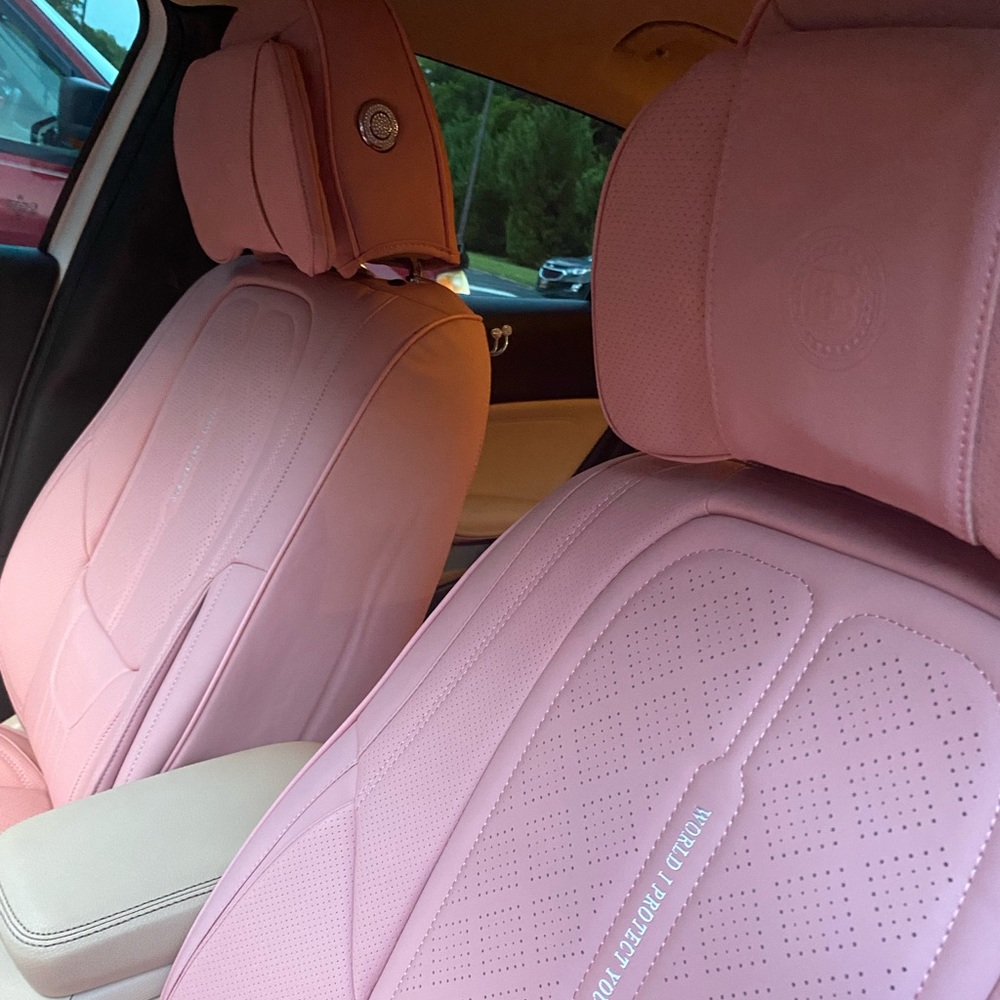 Universal Pink Car Seat Covers Fits All Models - Vegan Leather - Plush
